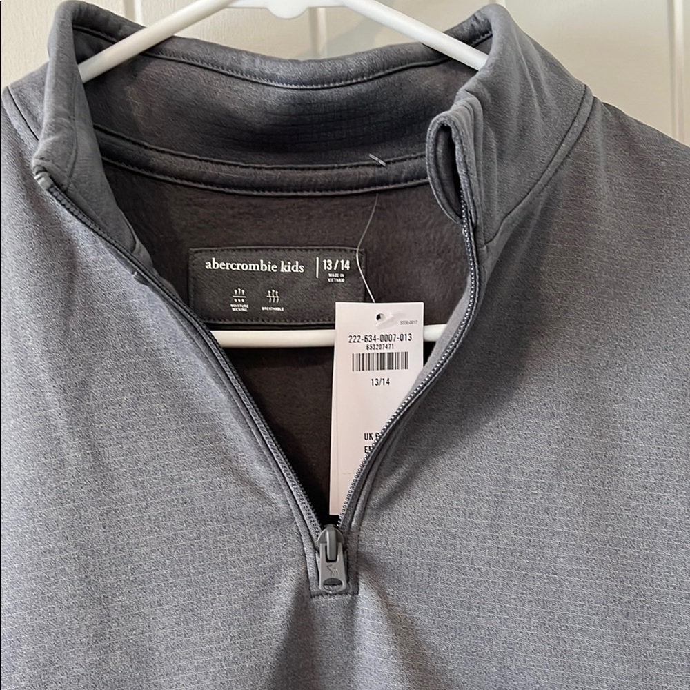 Abercrombie Kids Charcoal Half-Zip Top
